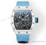 Swiss Grade 1 Copy Richard Mille RM12-01 Tourbillon Men Watches with White Quartz TPT Case Textile Strap